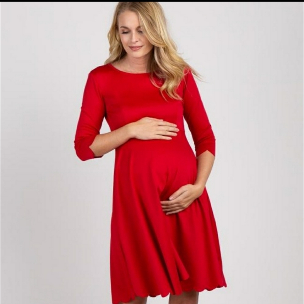 Pinkblush Scalloped Hem Maternity Dress